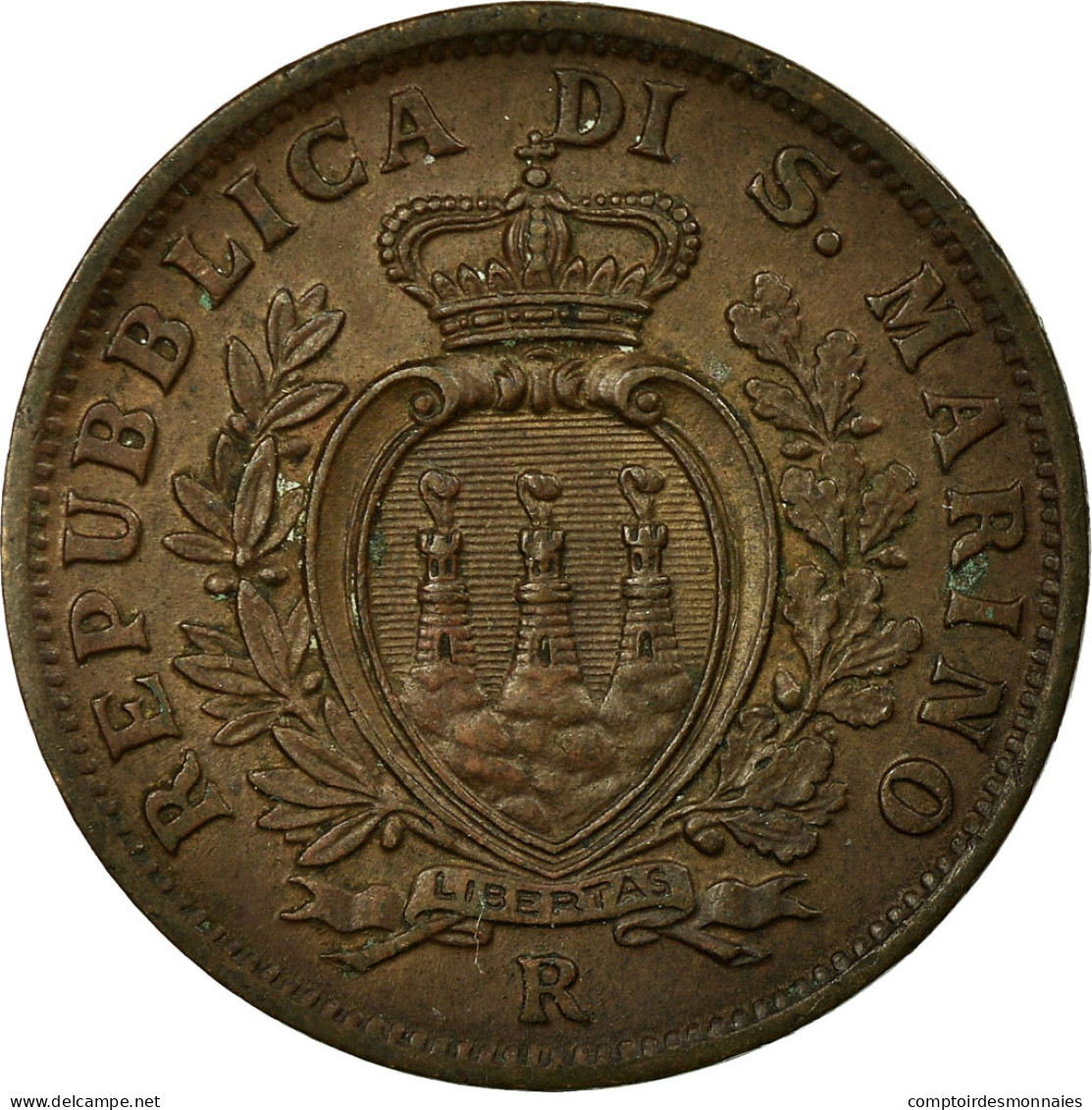 Monnaie, San Marino, 10 Centesimi, 1935, Rome, SUP, Bronze, KM:13 - San Marino