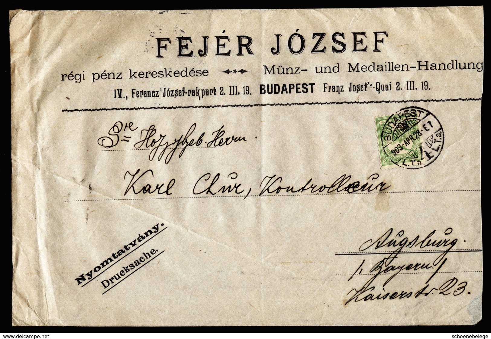 A6161) Ungarn Hungary Drucksachebrief Budapest 28.04.03 N. Augsburg - Briefe U. Dokumente