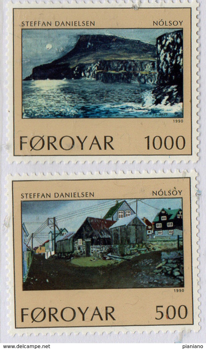 PIA - FAROER - 1990 : Vedute Dell'Isola Di Nolsoy - Dipinti Di Steffan Danielsen  - (Yv  201-04) - Islas Faeroes