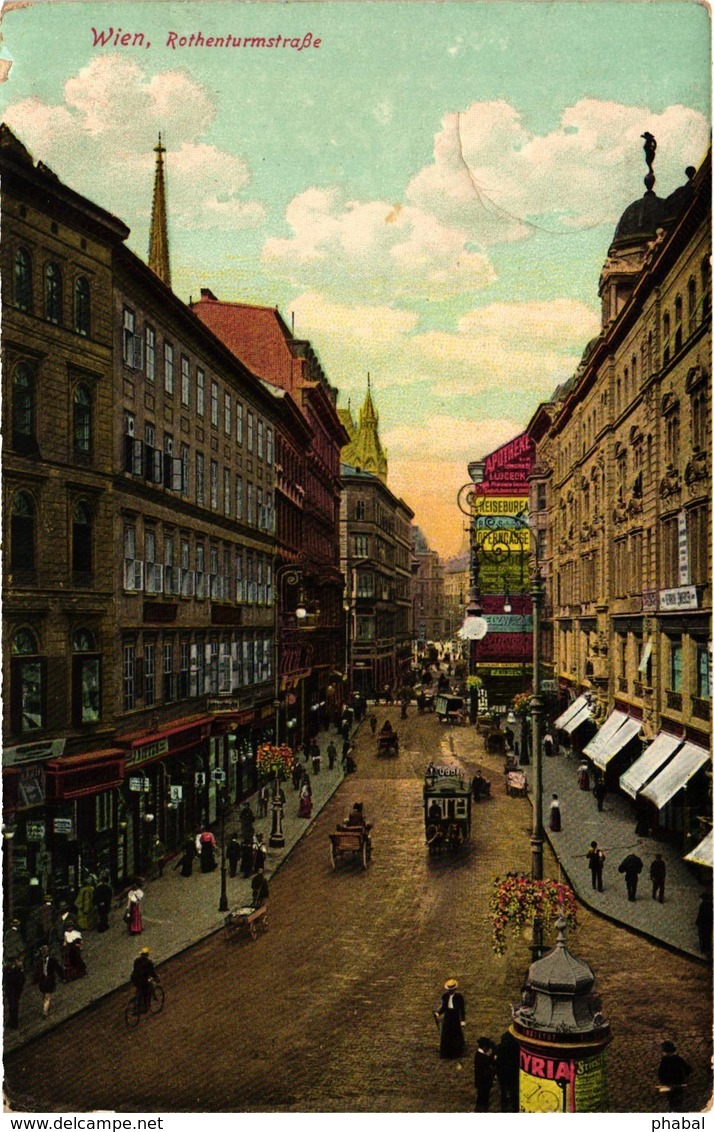 Austria, Wien, Vienna, Rothenturmstrasse, Street Scene, Old Postcard - Wien Mitte