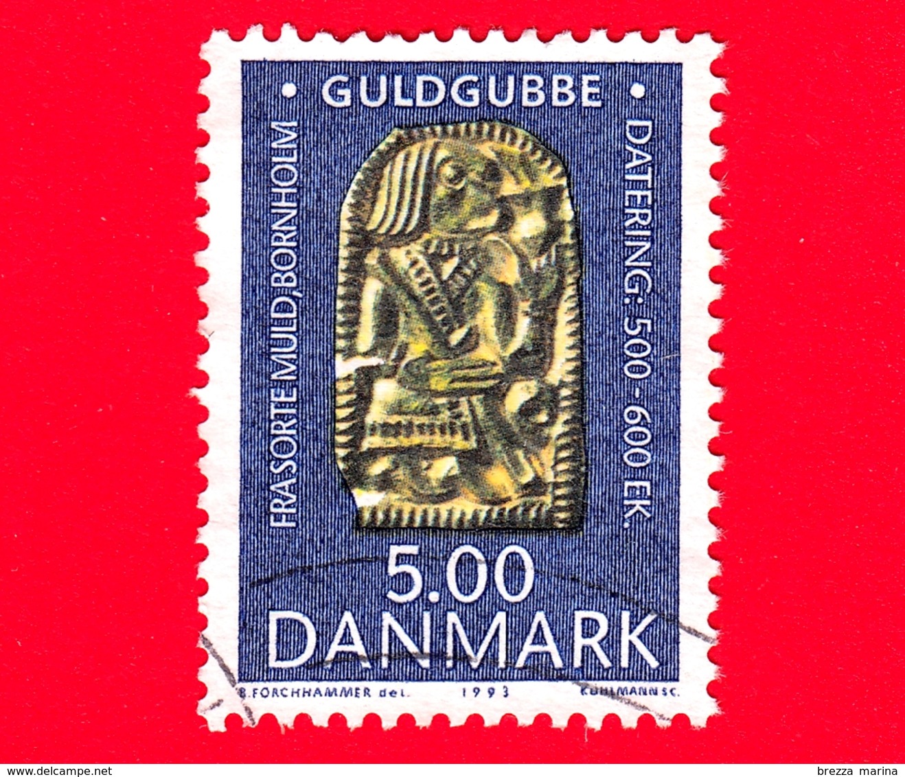 DANIMARCA - Danmark - Usato - 1993 - Reperti Archeologici - Archeological Findings - Oggetti D'oro - 5.00 - Usati