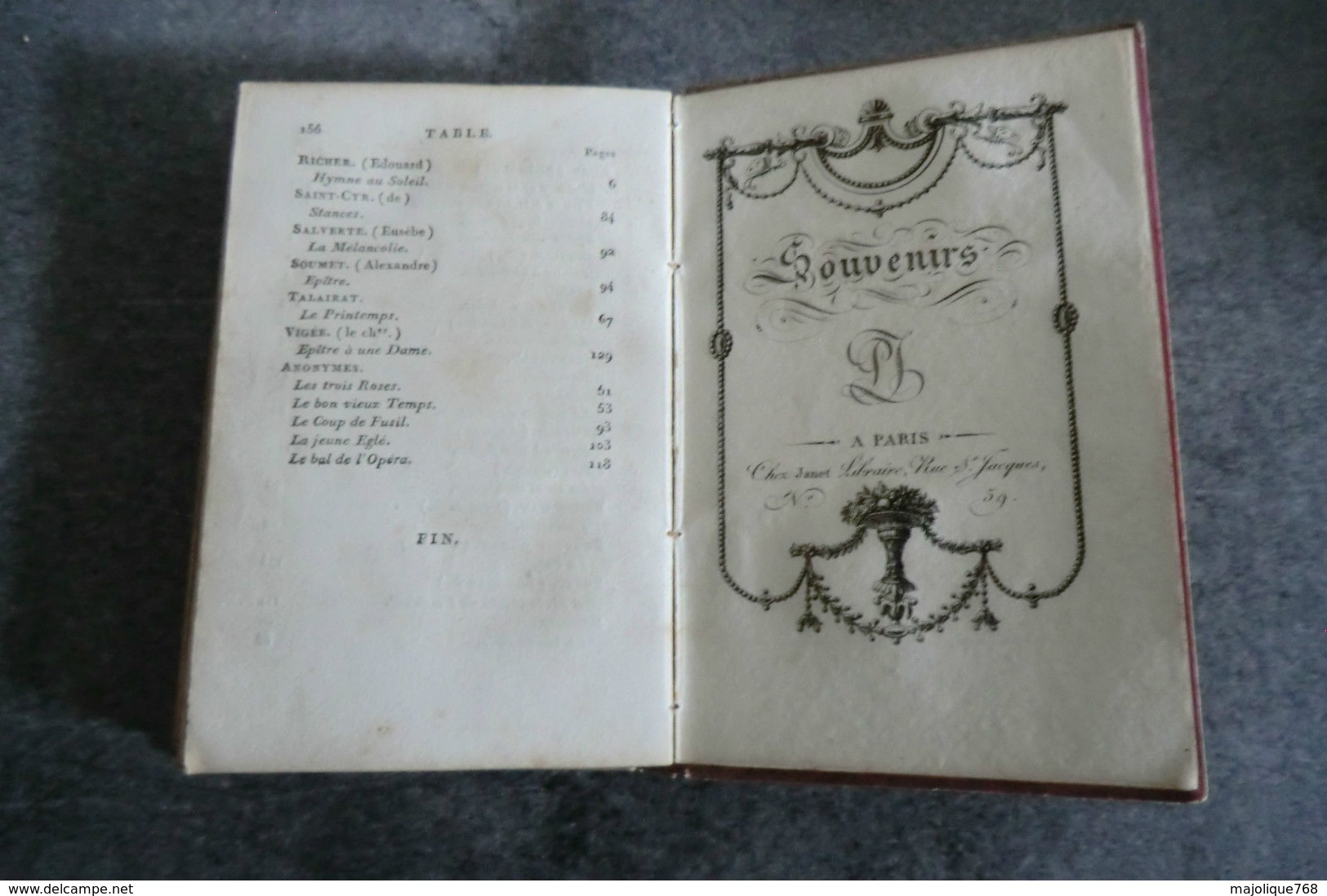 livre ancien - hommage aux dames - à paris chez janet - 1817 - 6 gravures et calendrier pour l'an 1817