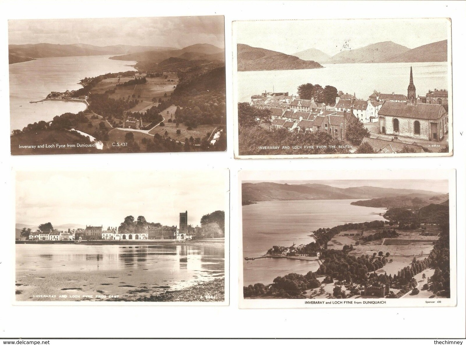 FOUR INVERARAY ARGYLL ARGYLLSHIRE SCOTLAND POSTCARDS - Argyllshire