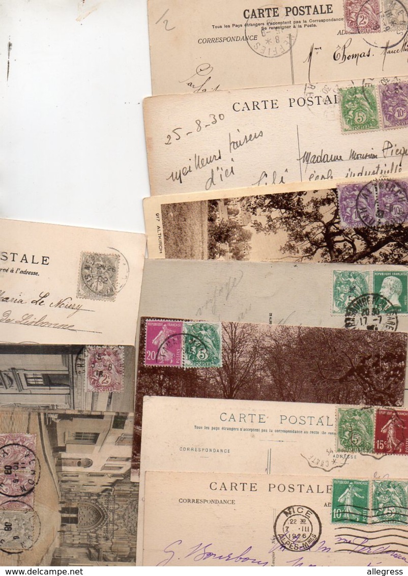 FRANCE...TIMBRE TYPE BLANC...VOIR DETAIL....LOT DE 48 SUR CPA....VOIR SCAN......LOT 36 - 1900-29 Blanc