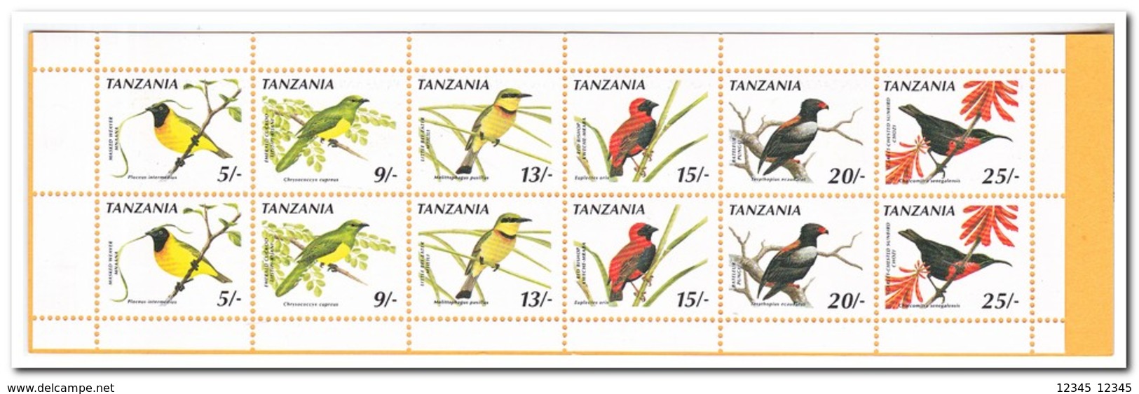 Tanzania 1990, Postfris MNH, Birds ( Booklet ) - Tanzania (1964-...)