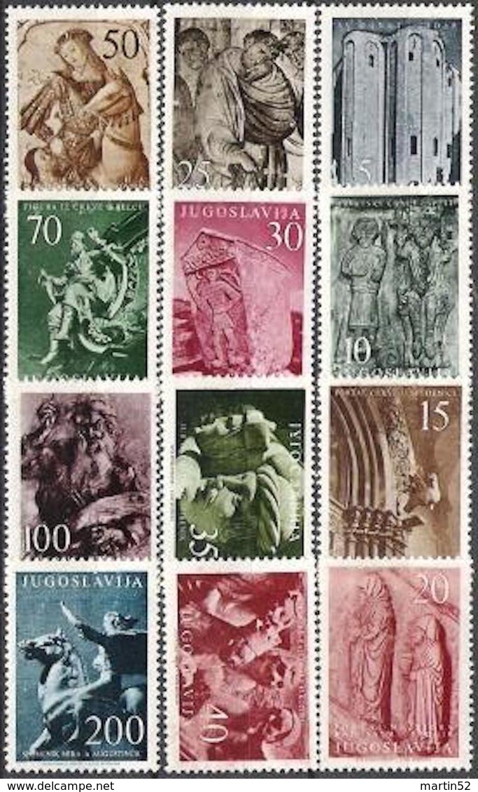 Jugoslavija 1956: Kunst / Art (Peintures Et Sculptures) Michel-No.776-787 ** MNH (Michel 140.00 Euro) - Neufs