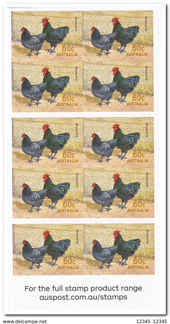 Australië 2013, Postfris MNH, Birds, Poultry Breeds ( Booklet ) - Postzegelboekjes