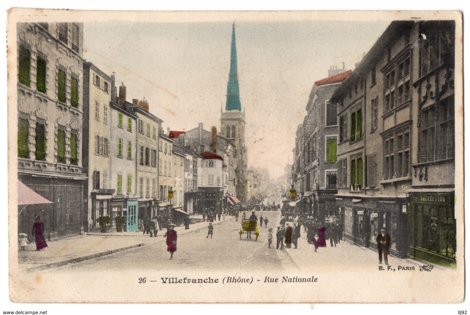 CPA 69 - VILLEFRANCHE SUR SAONE (Rhône) - 26. Rue Nationale - B.F. (petite Animation) - Villefranche-sur-Saone