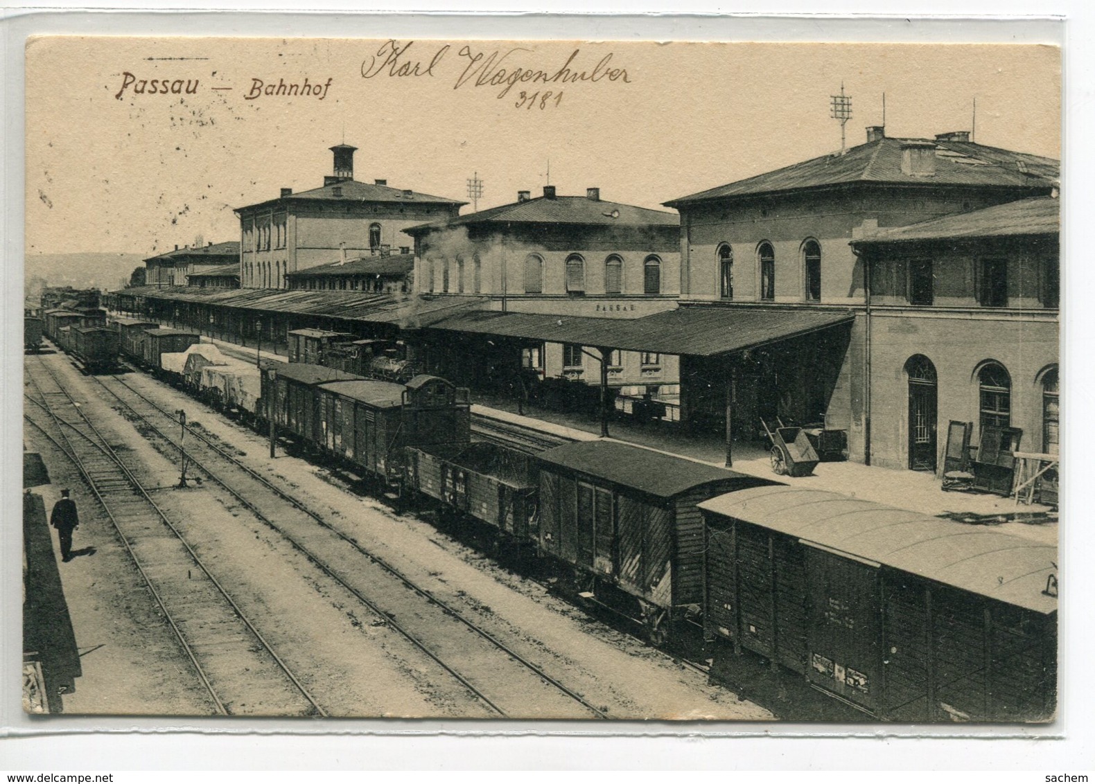 ALLEMAGNE PASSAU  Jamais Vue ?  Bahnhof Gare Wagons De Marchandises Voies Quais écrite Timbrée    D07 2019 - Passau