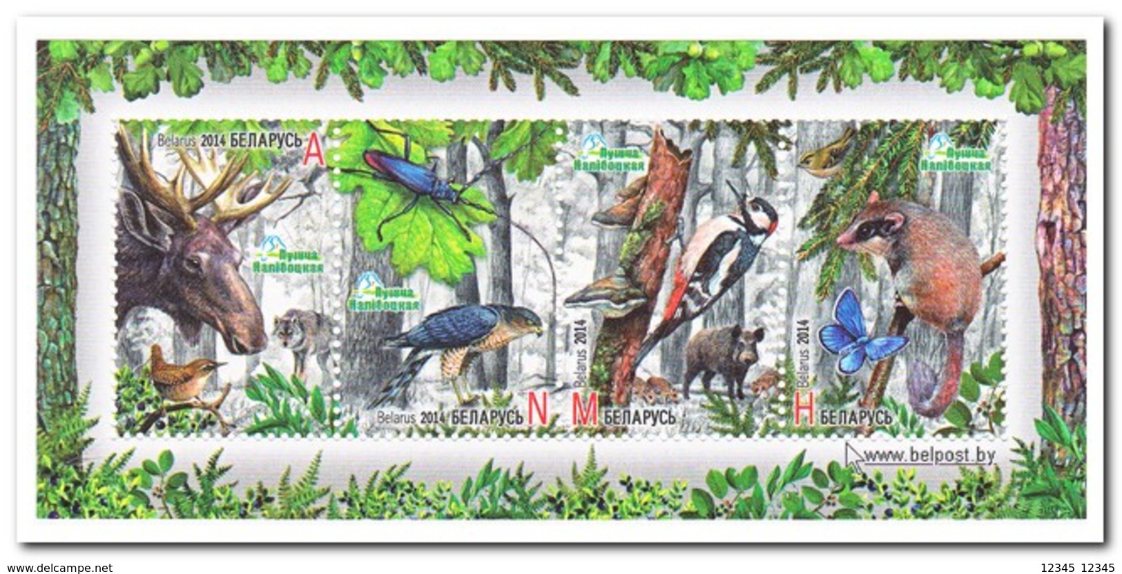 Wit Rusland 2014, Postfris MNH, Birds, Butterflies, Animals - Wit-Rusland