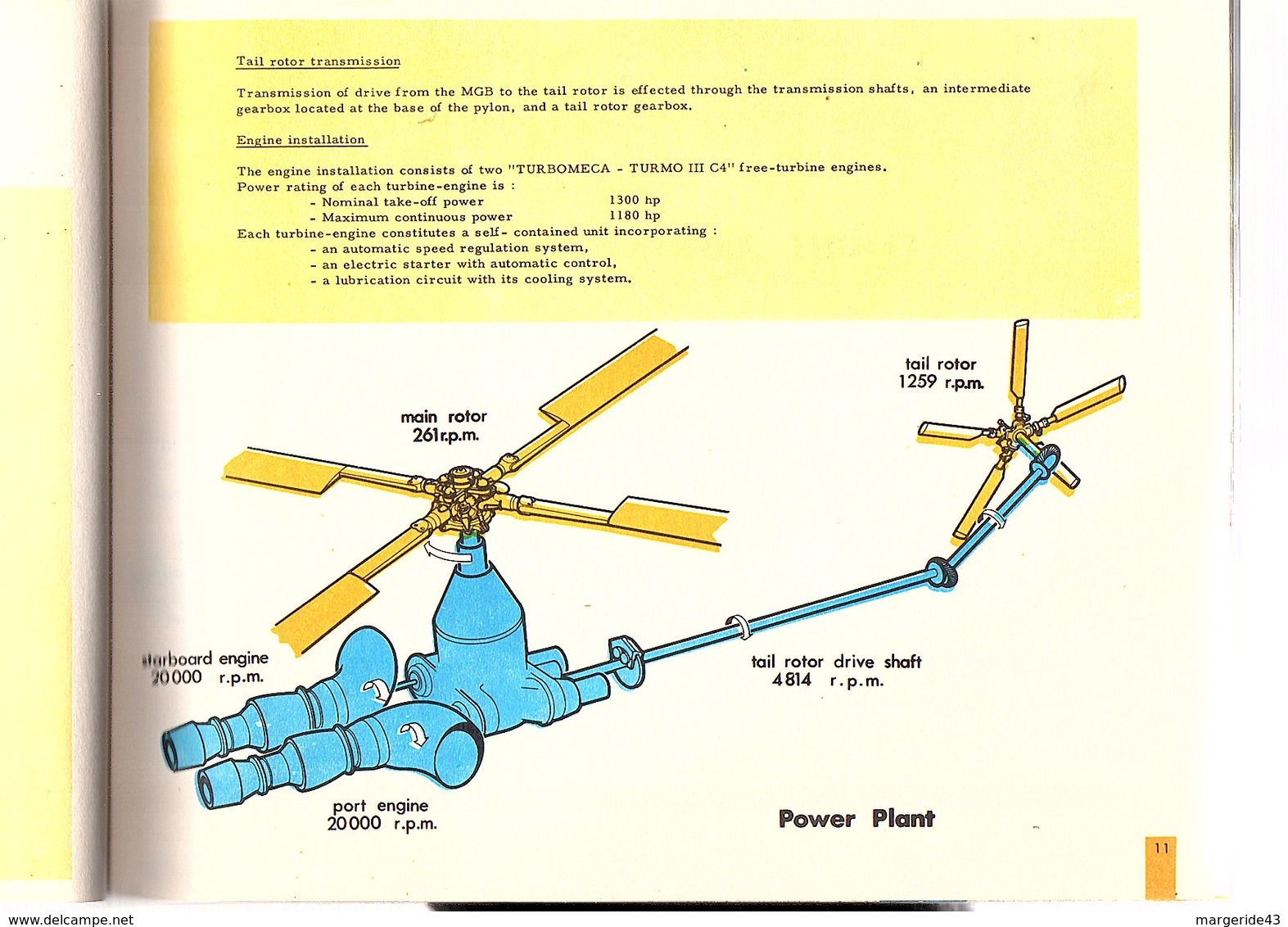 RARE LIVRET DE L'HELICOPTERE SA 330 DE SUD AVIATION (LIRE DESCRIPTION)