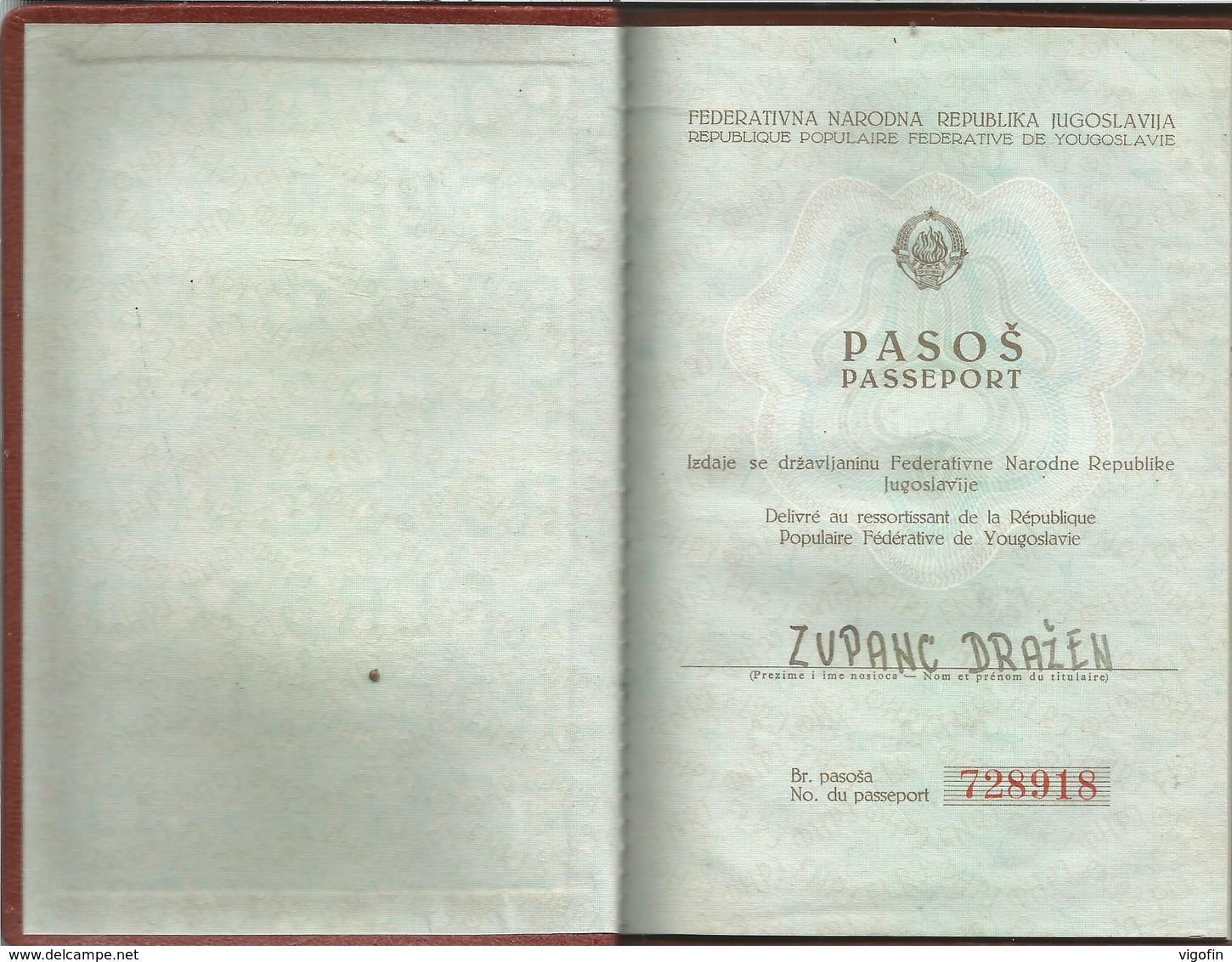 1964 PASSPORT ,PASSEPORT, JUGOSLAVIA FNRJ,VISA ITALIA - Sonstige & Ohne Zuordnung