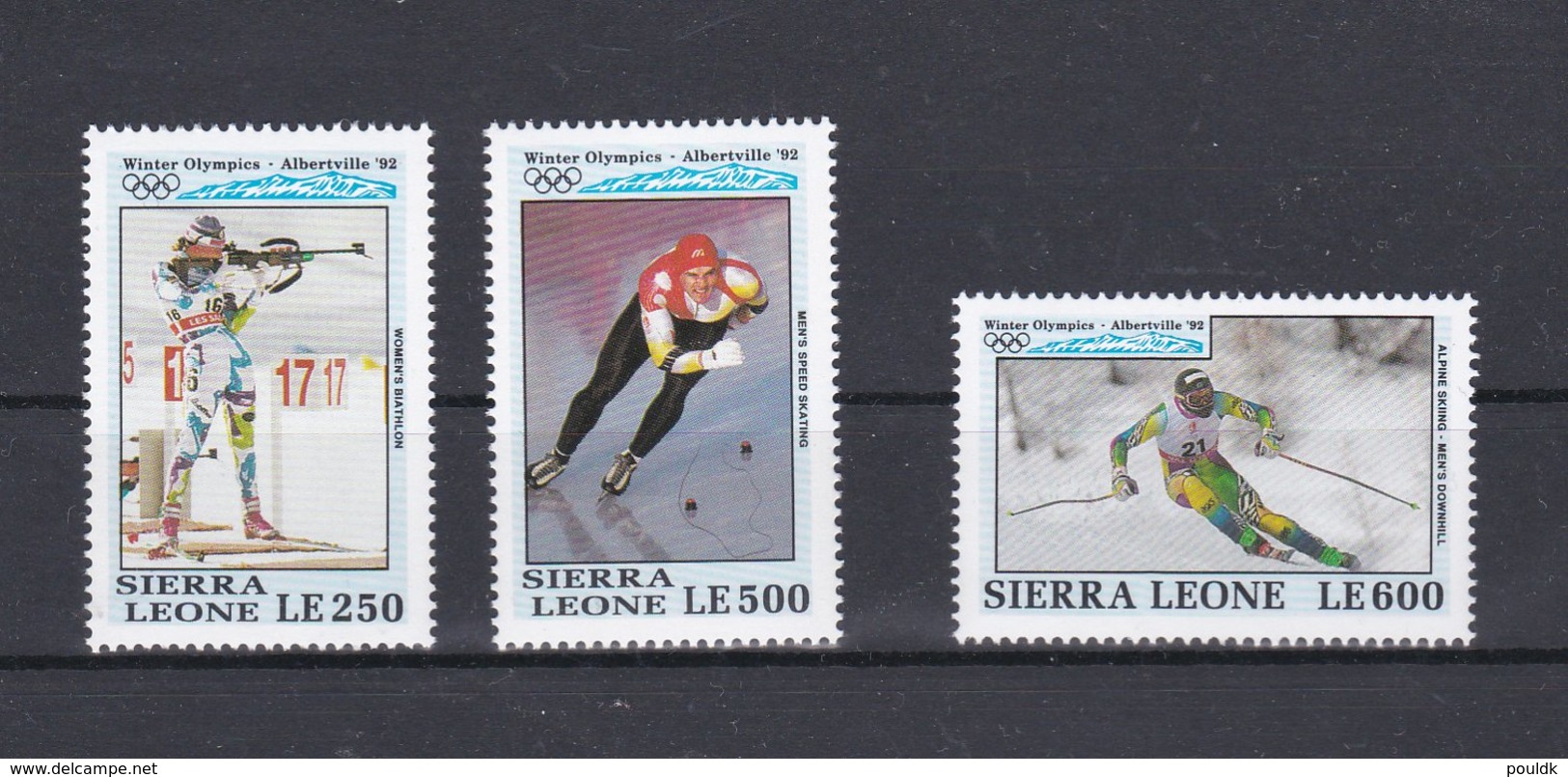 Sierra Leone 1992 Olympic Games Albertville 3 Stamps MNH/** (H50) - Hiver 1992: Albertville