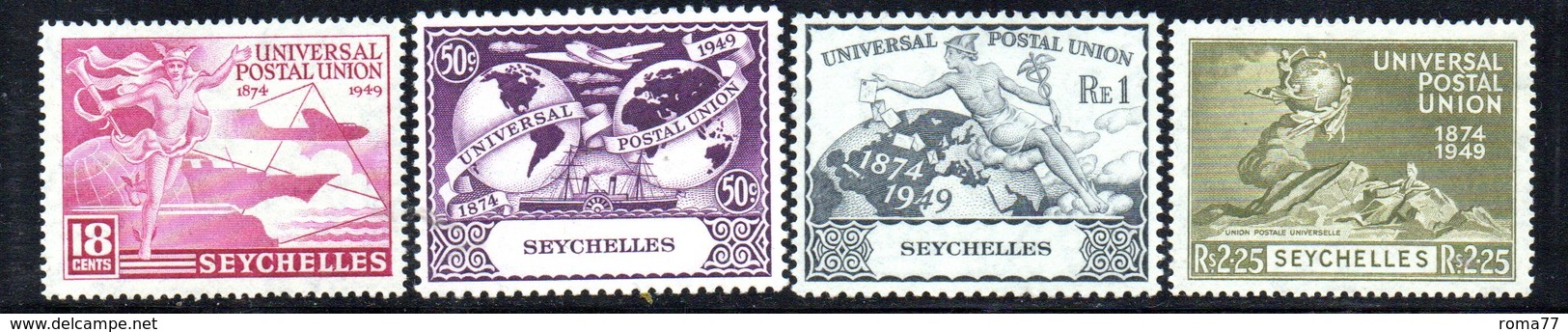 294 - SEYCHELLES 1949, Serie Yvert N. 147/150 Nuovo ***.  (2380A) Upu - Seychelles (...-1976)