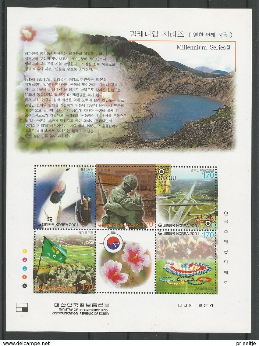 South Korea 2000 Millenium Series Sheet Set Of 11 Y.T. 1859/2014 ** - Korea (Süd-)