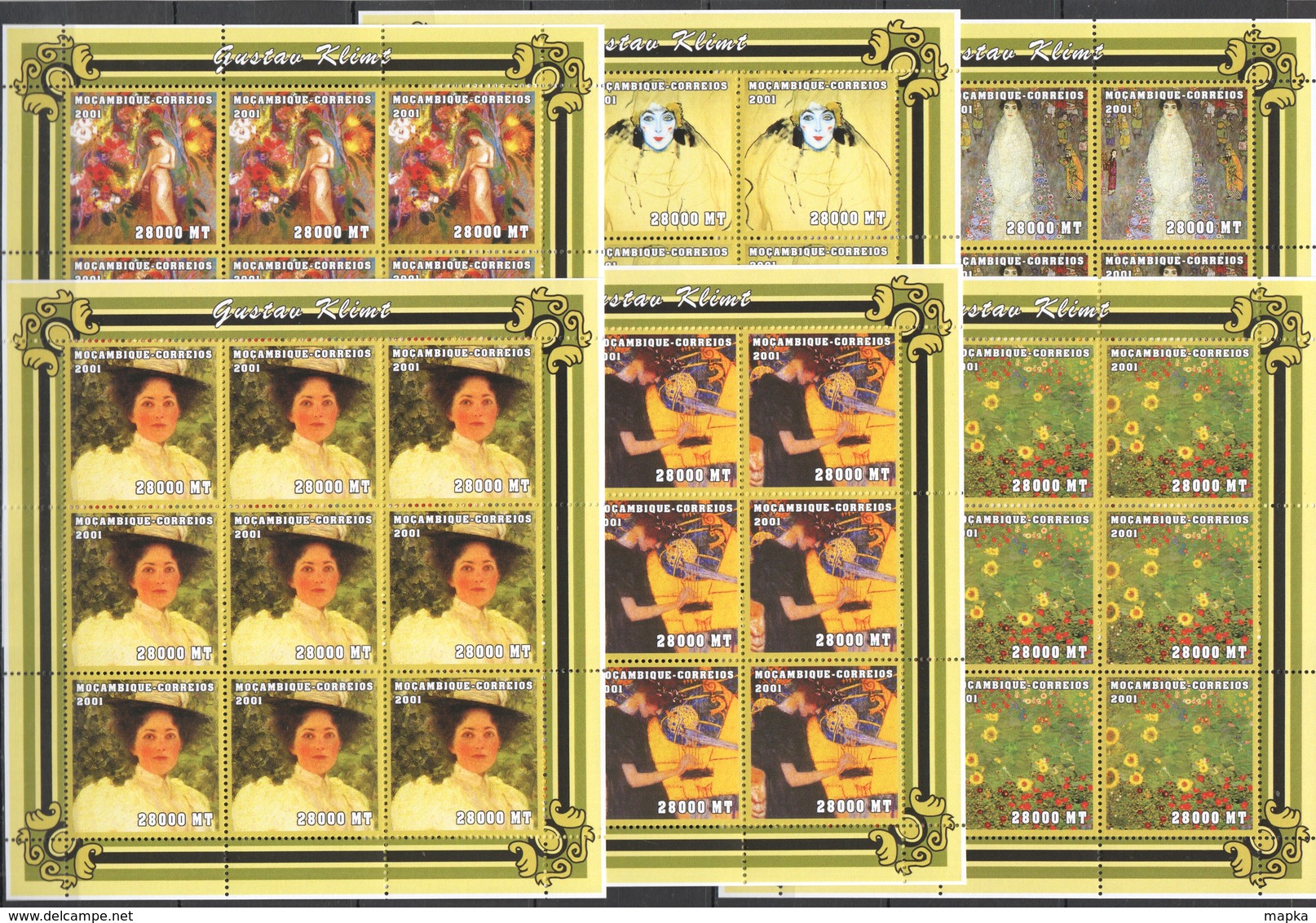 YY069 2001 MOZAMBIQUE ART PAINTINGS GUSTAV KLIMT !!! 9SET MNH - Other & Unclassified