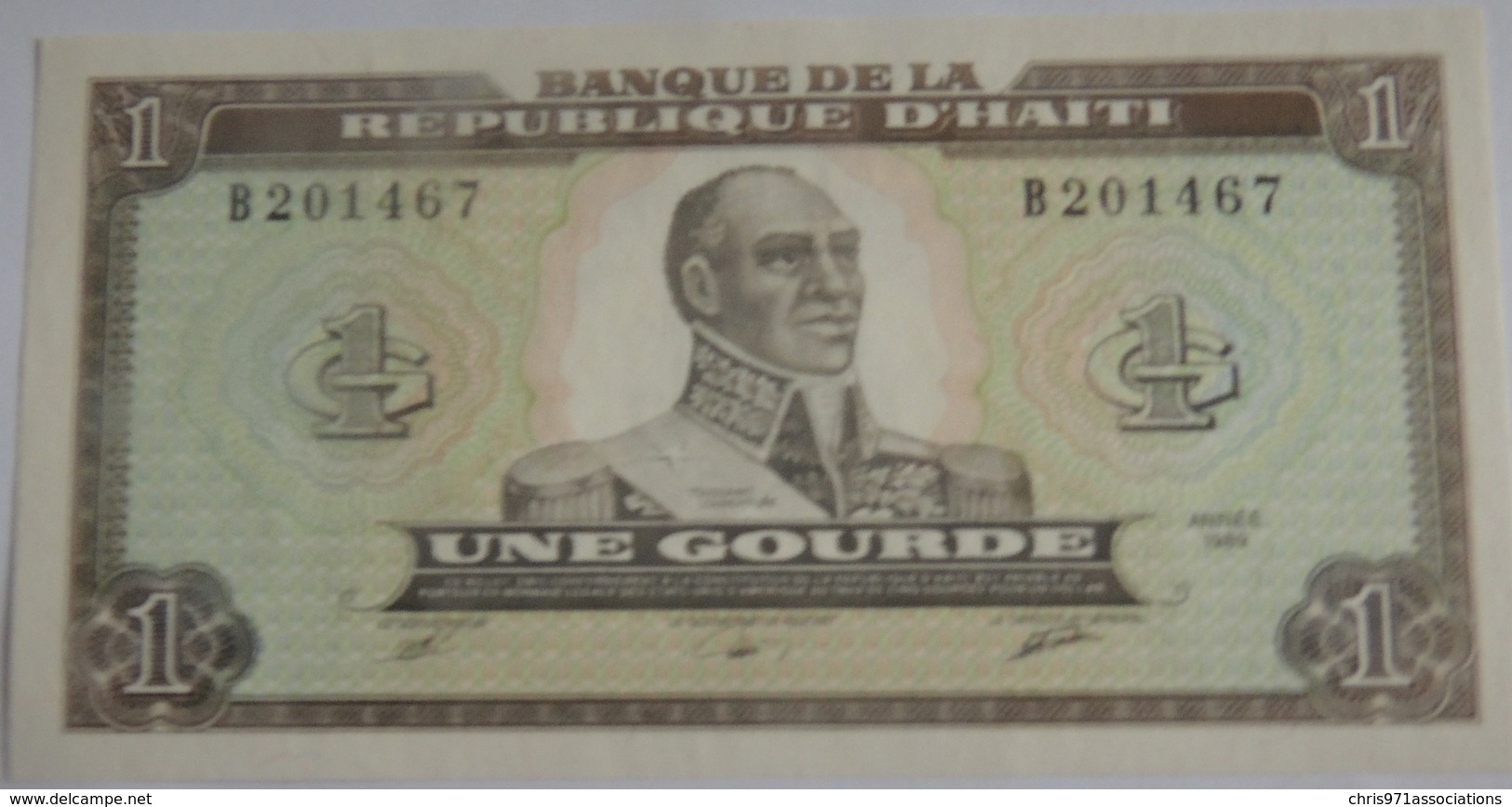 Billet D'Haîti De 1 Gourde 1989 Neuf/UNC Pick 253 - Haïti