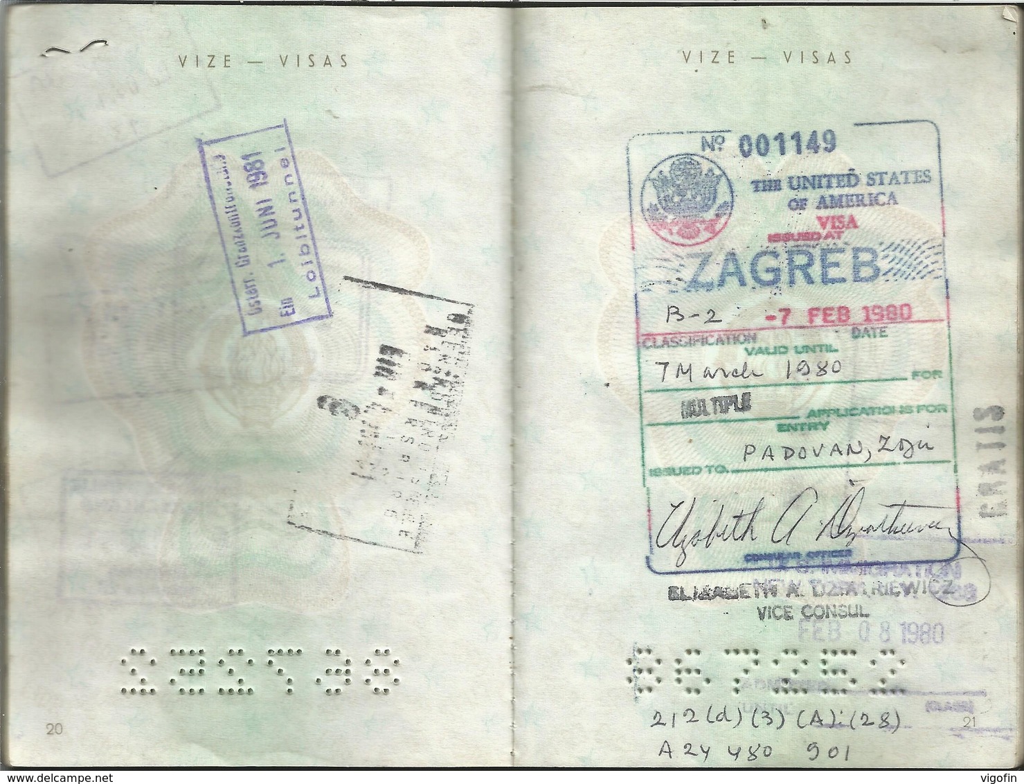 1976 PASSPORT ,PASSEPORT, SFRJ JUGOSLAVIA,VISA GERMANY, U S  A , GREECE