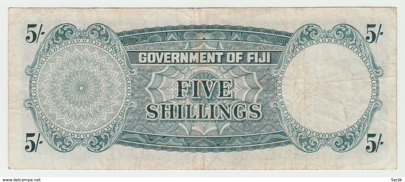 Fiji 5 Shillings 1962 VF Pick 51b 51 B - Fiji