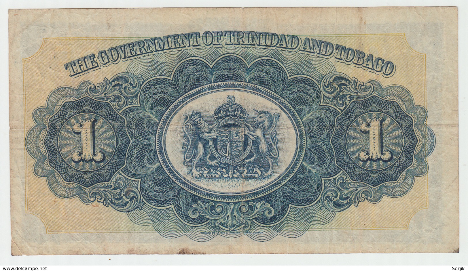 TRINIDAD & TOBAGO 1 Dollar 1939 VF Banknote Pick 5b 5 B - Trinidad & Tobago