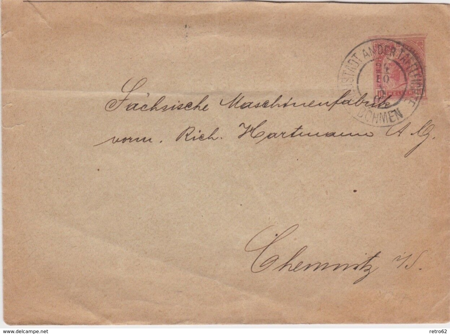 Austria-1907 10 H Red PS Letter Neustadt, Czechoslovakia Cover To Germany - Lettres & Documents