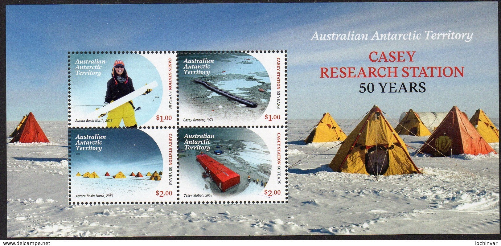 AAT, 2019 CASEY RESEARCH STATION MINISHEET MNH - Unused Stamps