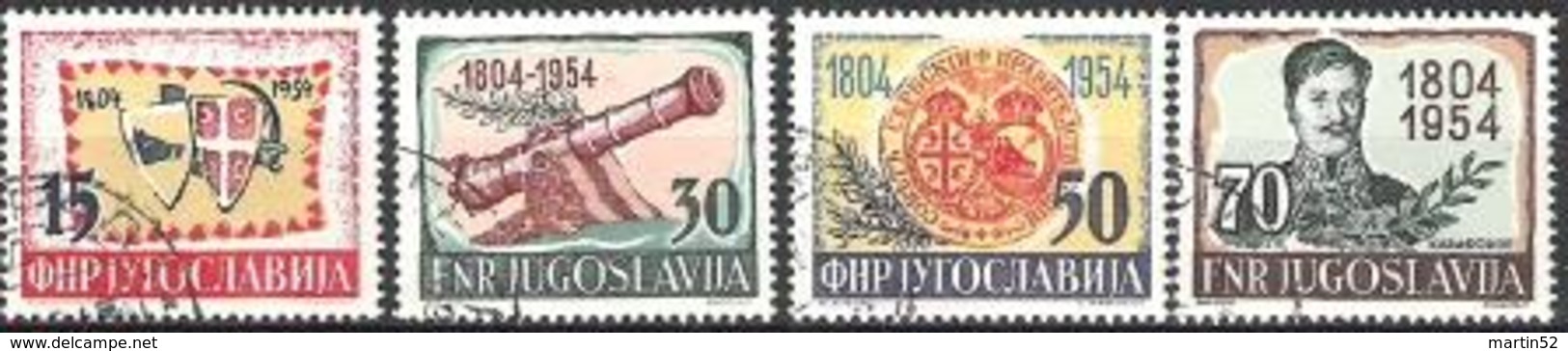 Jugoslavija 1954: First Revolution In Serbia (Karagiorgje 1752-1817) Michel-No.751-754 O (Michel 30.00 Euro) - Oblitérés