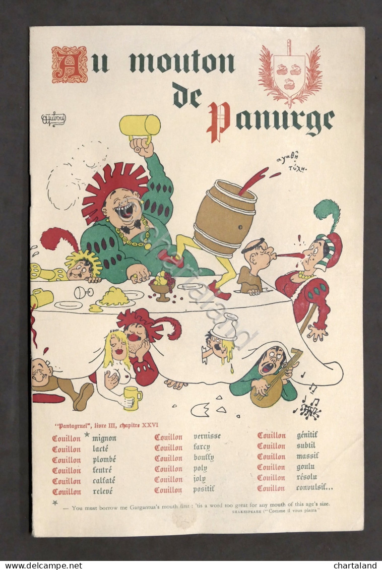 Collezionismo - Menu Ristorante Au Mouton De Panurge - Parigi - 1957 - Menu