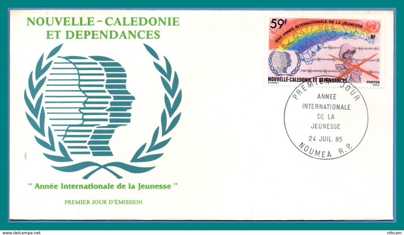 Nouvelle Calédonie FDC N° 507 Année Internationale De La Jeunesse 1985  New Calédonia - FDC