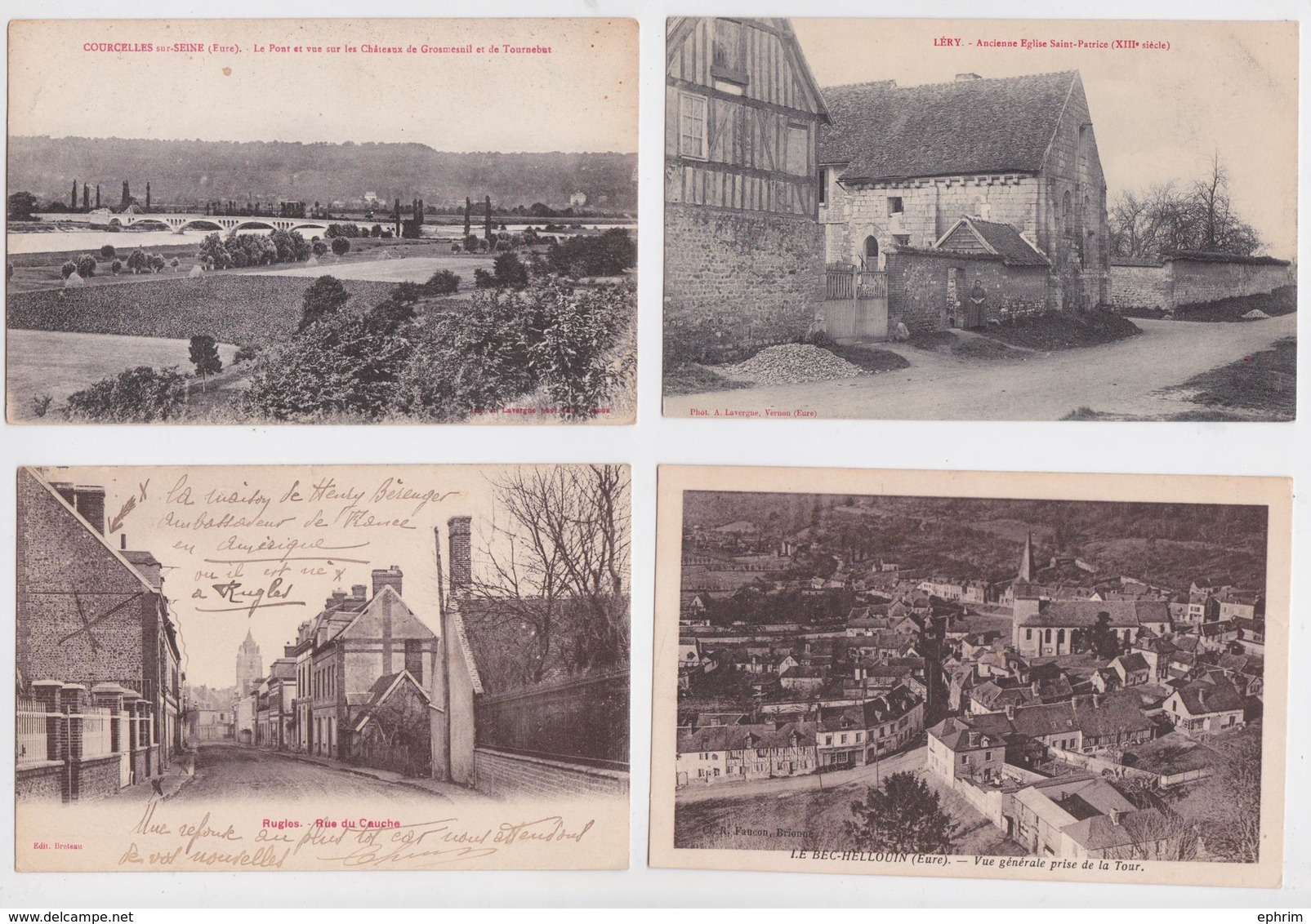 EURE - Lot De 135 Cartes Postales Anciennes Petit Format - Autres & Non Classés