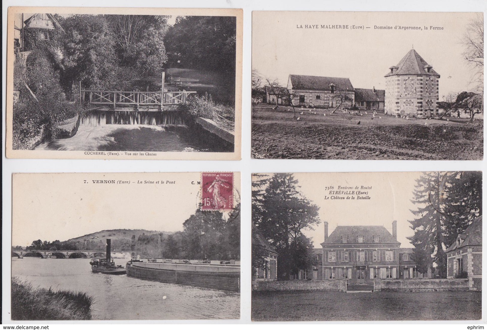 EURE - Lot De 135 Cartes Postales Anciennes Petit Format - Autres & Non Classés