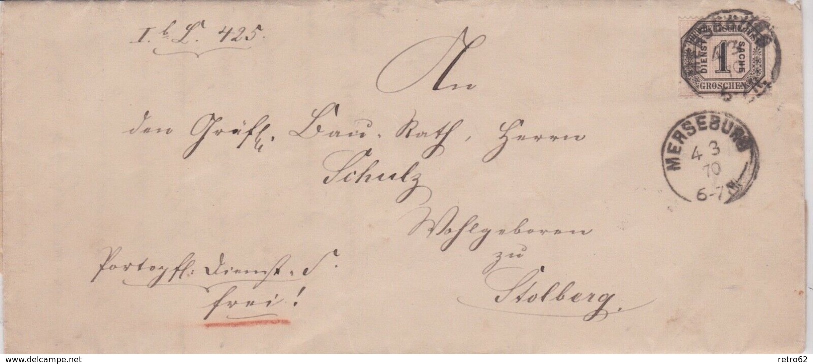 North German Post Office-1870 Official 1 Gr Pink On Merseburg Cover To Stolberg - Autres & Non Classés