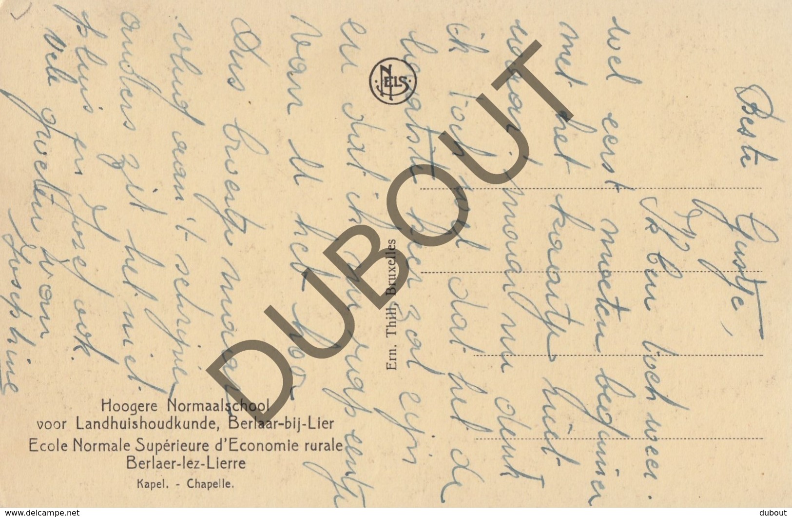 Postkaart - Carte Postale BERLAAR Hoogere Normaalschool Voor Landhuishoudkunde (o764) - Berlaar