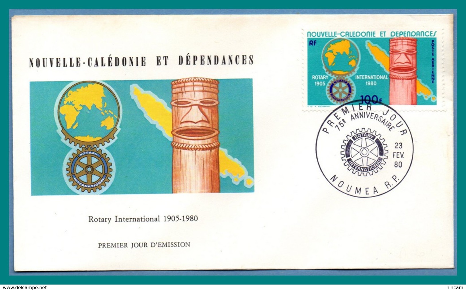 Nouvelle Calédonie FDC N° PA 201 Rotary International 1980  New Calédonia - FDC