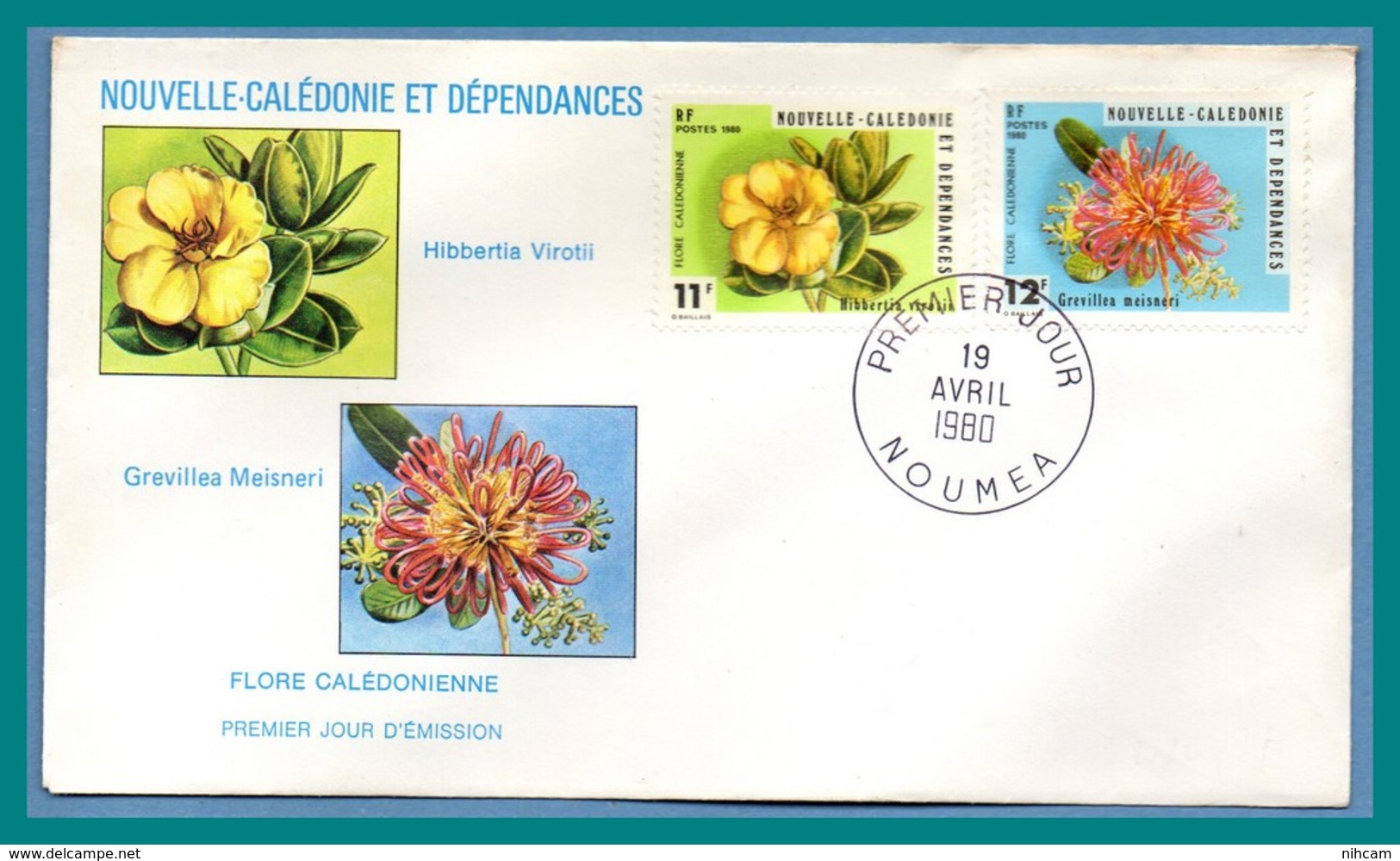 Nouvelle Calédonie FDC N° 436 437 Flore Calédonienne 1980  New Calédonia Fleur Flower - FDC