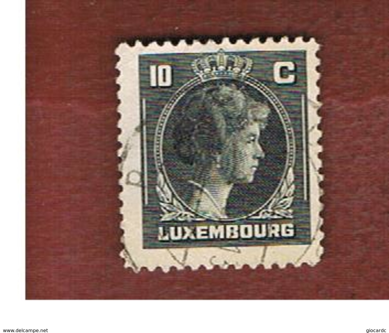 LUSSEMBURGO (LUXEMBOURG)   -   SG  439    -   1944 GRAND DUCHESS  CHARLOTTE  10     -   USED - 1944 Charlotte Rechtsprofil