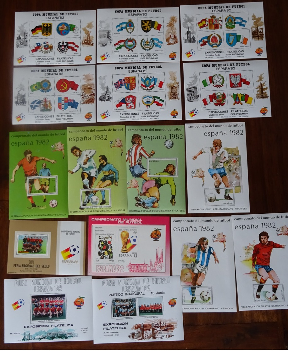 #CAJ-3#  16 CINDERELLA SHEETS OF MUNDIAL 82 SPAIN. MNH**. SOCCER, FOOTBALL. - 1982 – Espagne