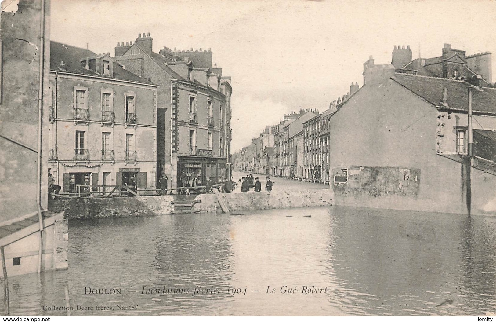 44 Doulon Nantes Inondations Fevrier 1904 Le Gué Robert  Cpa Carte Animée - Nantes