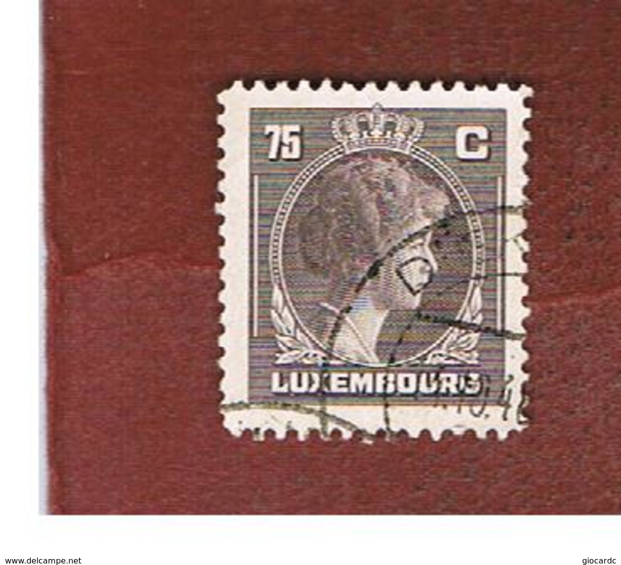 LUSSEMBURGO (LUXEMBOURG)   -   SG  448   -   1946 GRAND DUCHESS  CHARLOTTE 75  -   USED - 1944 Charlotte Rechterzijde