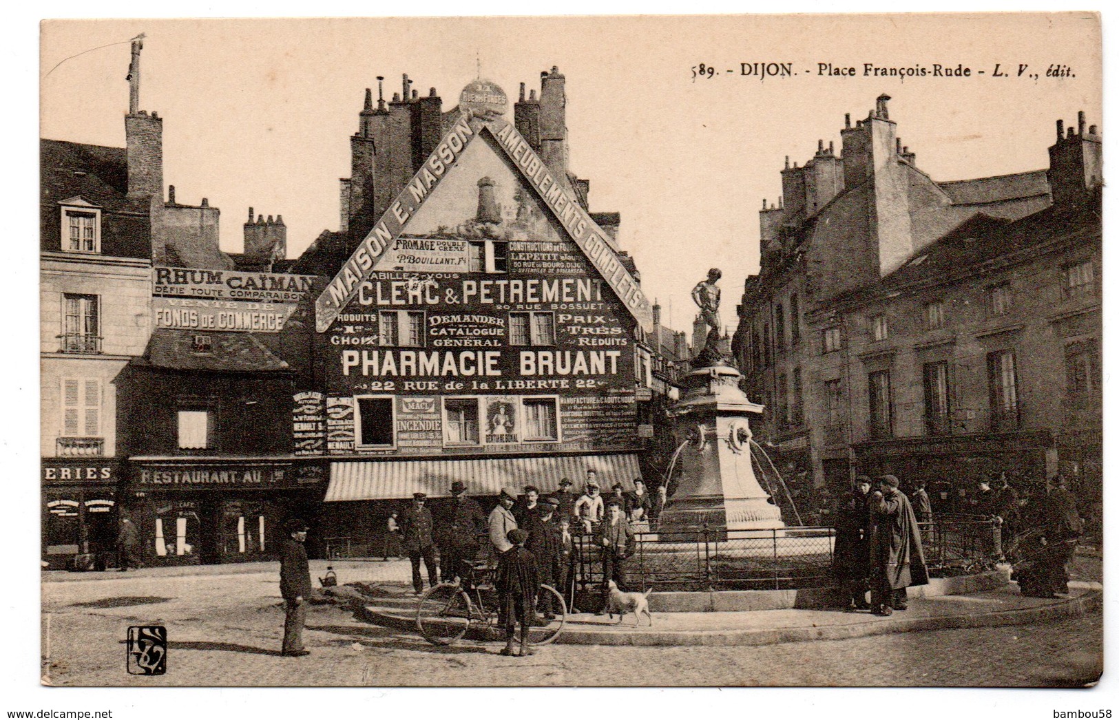 PHARMACIE BRUANT, Rue De La LIberté * DIJON *place François Rude * CLERC & PETREMENT * RHUM CAIMAN * Animation - Advertising