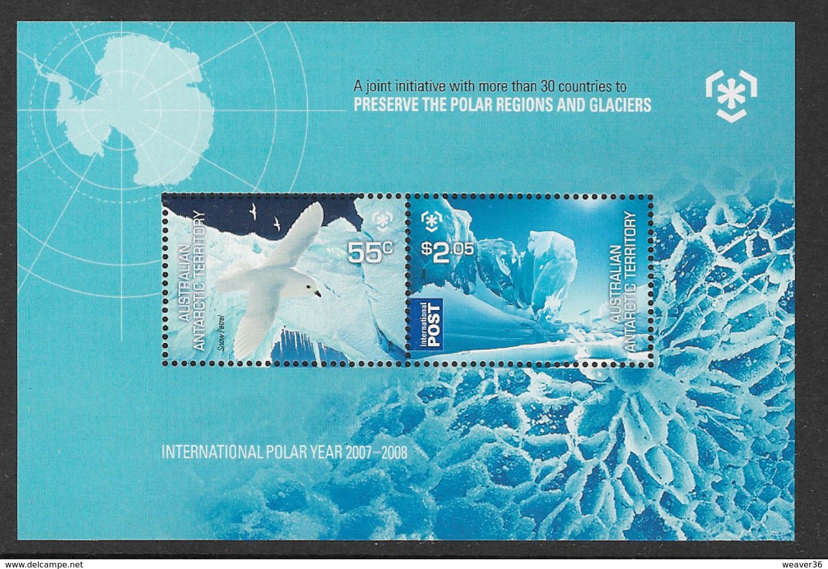 Australian Antarctic Territory SGMS192 2009 Poles & Glaciers Souvenir Sheet Unmounted Mint [4/4009/6D] - Unused Stamps