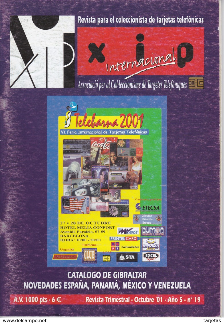 CATALOGO DE TARJETAS DE GIBRALTAR, REVISTA XIP Nº19  OCTUBRE 2001 - Kataloge & CDs