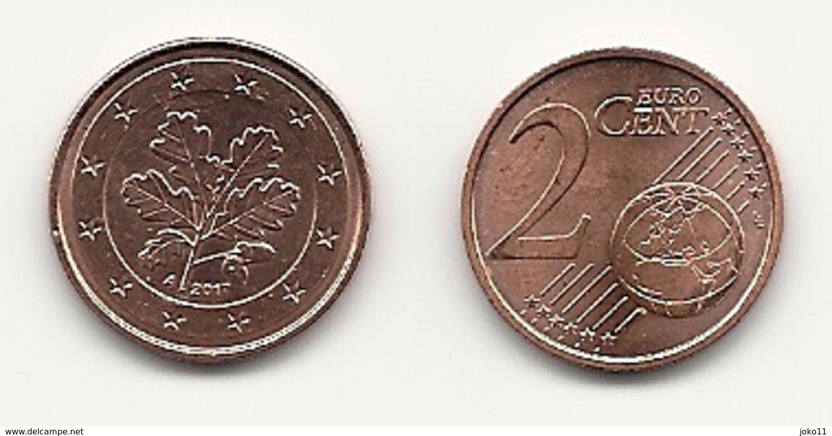 2 Cent, 2017, Prägestätte (A Vz, Sehr Gut Erhaltene Umlaufmünze - Germania