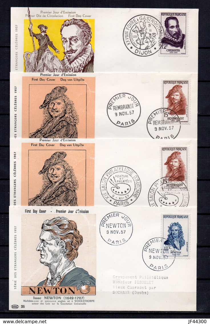 FRANCE - FR1324 - 85 FDC-CP - 1957 - Année complète - FC