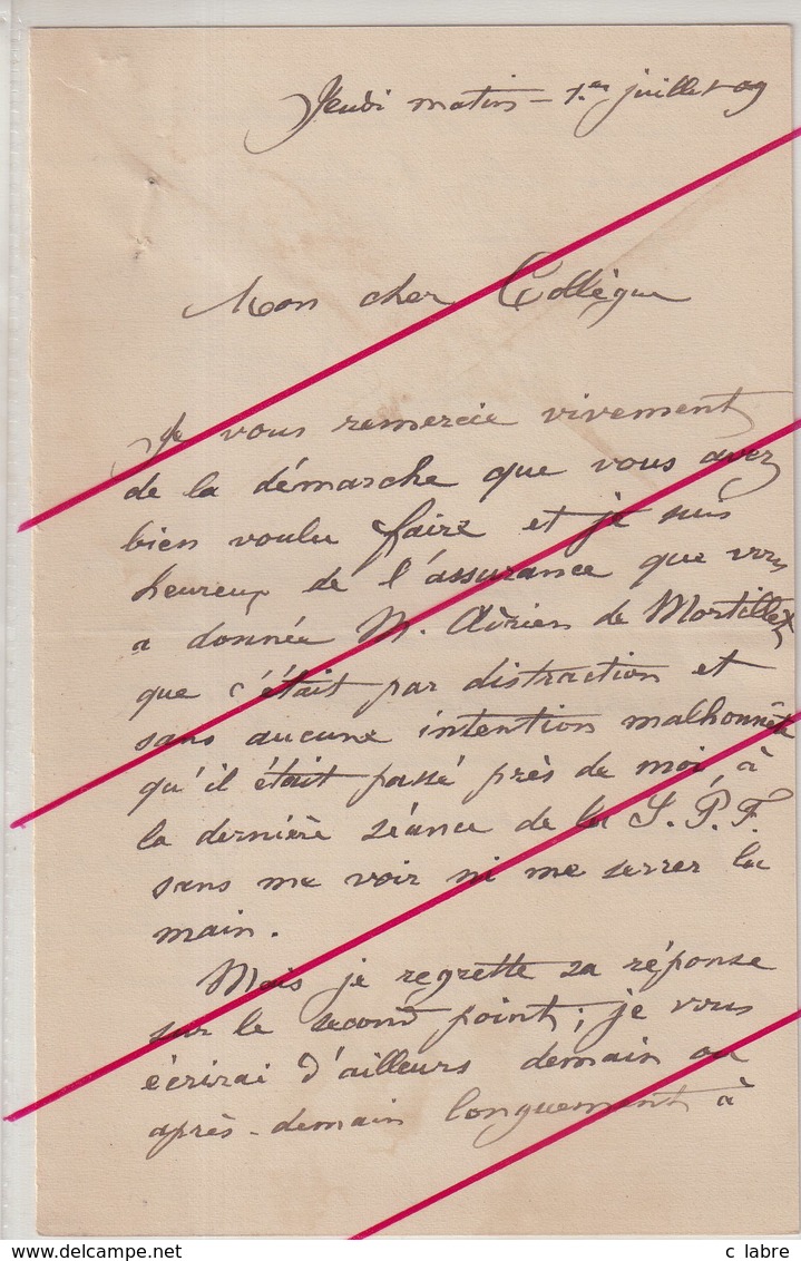 PREHISTOIRE : 6 LAS . D'Emile Rivière à Son So Collègue Et Ami Mr TATE . 1906/14 . - Documents Historiques