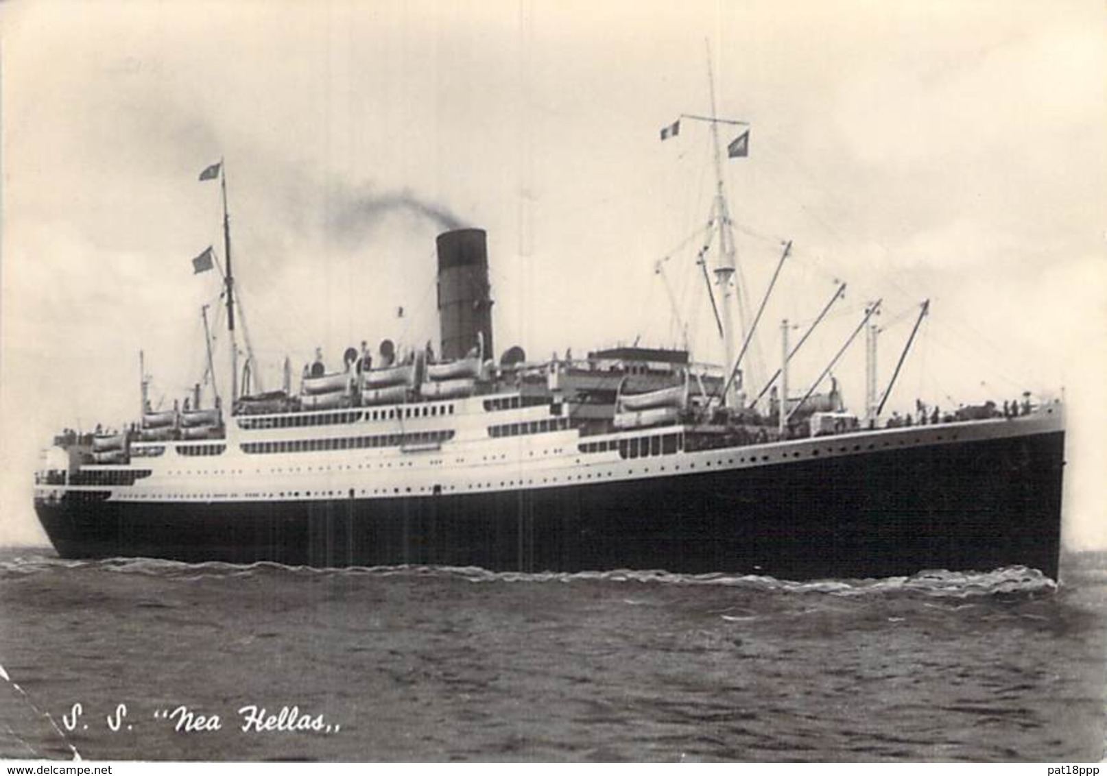 " S.S. NEA HELLAS "  - PAQUEBOT Liner Cruise - CPSM Grand Format 1948 - Ship Kreuzfahrtschiff Cruiseschip - Passagiersschepen