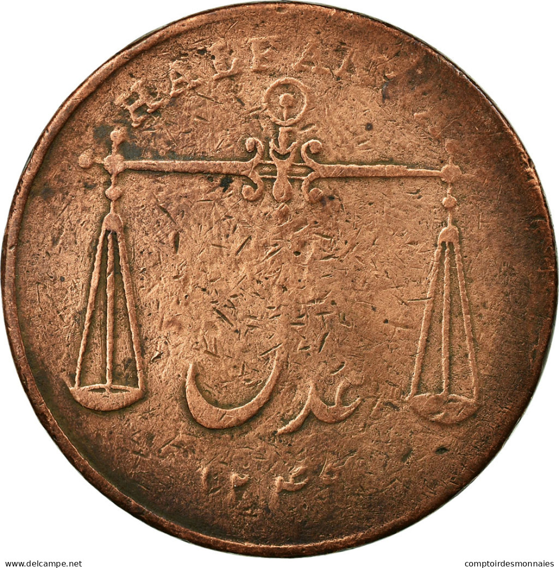 Monnaie, INDIA-BRITISH, BOMBAY PRESIDENCY, 1/2 Anna, 1834, TB, Cuivre, KM:252 - Inde