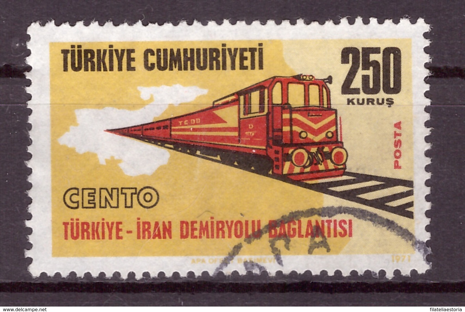 Turquie 1971 - Oblitéré - Trains - Michel Nr. 2237 (tur449) - Usados