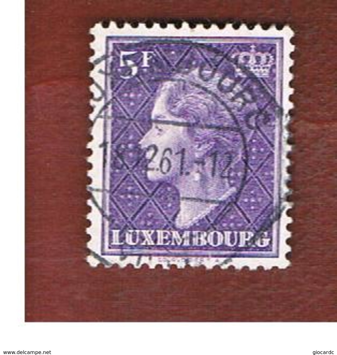 LUSSEMBURGO (LUXEMBOURG)   -   SG  522a   -   1958  GRAND DUCHESS CHARLOTTE 5 F    -   USED - 1948-58 Charlotte De Profil à Gauche