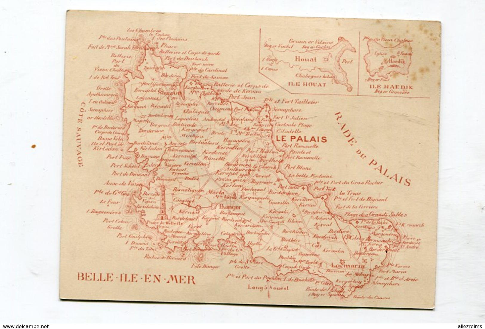 Carte Pub  Maison Huchet à Palais ( Belle Ile En Mer )avec Carte Au Verso - Cartes De Visite